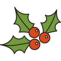 Christmas red holly vector