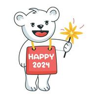 Trendy Happy 2024 vector