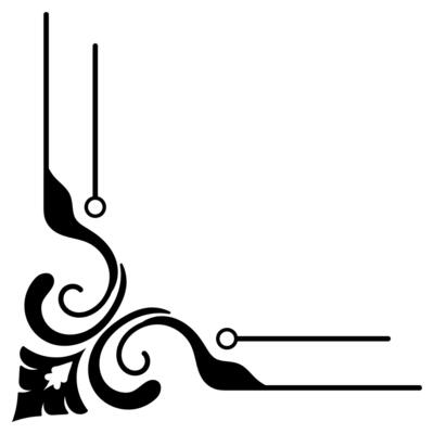Thin line vintage corner. Medieval period of the Victorian dynasty. Fancy black monogram frame design element abstract icon collection Flower simple symbol