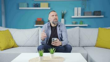 Crying man texting. Sad and helpless. video