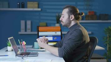 The confident and ambitious businessman is very calm and experienced. video