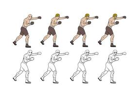 Boxing Cartoon Character Design Illustration vector