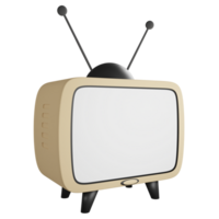 Jahrgang Fernseher Clip Art eben Design Symbol isoliert auf transparent Hintergrund, 3d machen Unterhaltung Konzept png