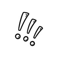 Freewritten exclamation mark. Doodle illustration of scream, talk, angry emotion, aggression expression. Attention or stop sign vector