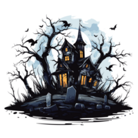 unheimlich Halloween Haus Clip Art - - ai generativ png