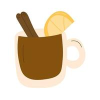 Vector illustration with cup mulled wine.