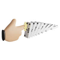 machen Domino bewirken durch Finger Clip Art eben Design Symbol isoliert auf transparent Hintergrund, 3d machen Unterhaltung und Spielzeug Konzept png