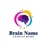 Colorful Brain logo design vector. Creative Brain logo concepts template vector