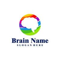 Colorful Brain logo design vector. Creative Brain logo concepts template vector