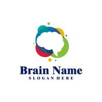 Colorful Brain logo design vector. Creative Brain logo concepts template vector