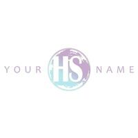 HS Initial Logo Watercolor Vector Design