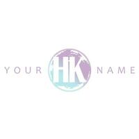 HK Initial Logo Watercolor Vector Design