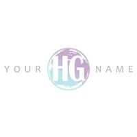 HG Initial Logo Watercolor Vector Design