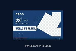 Travel Youtube Thumbnail Design Template. vector