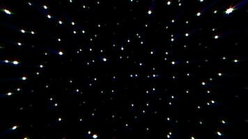 astratto cosmico sfondo di energico luminosa raggiante magico stelle su un' buio cielo sfondo video