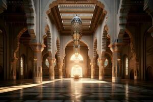 Elegant Mosque Interior Design, ai generated photo