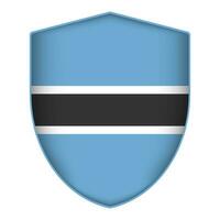 Botswana flag in shield shape. Vector illustration.