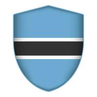 Botswana flag in shield shape. Vector illustration.