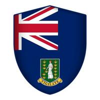 British Virgin Islands flag in shield shape. Vector illustration.