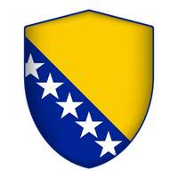 Bosnia and Herzegovina flag in shield shape. Vector illustration.