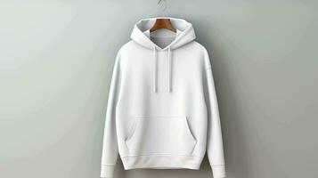 Blank White hoodie template on a white background, AI generated photo