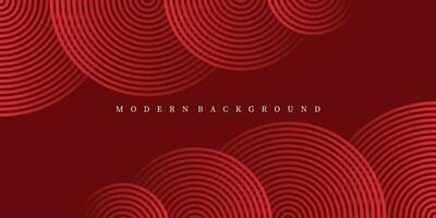 Futuristic abstract background. Geometric circle line design. Modern red line pattern background. Red background vector