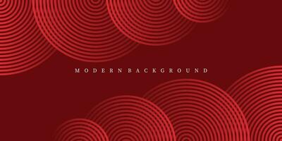 Futuristic abstract background. Geometric circle line design. Modern red line pattern background. Red background vector