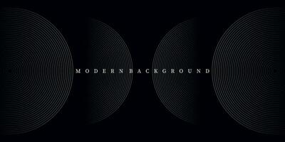 Futuristic abstract background. Geometric circle line design. Modern black line pattern background. Black background vector