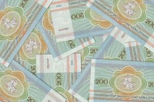 Belarusian banknotes. Close up money from Belarus. Belarusian ruble.3D render photo