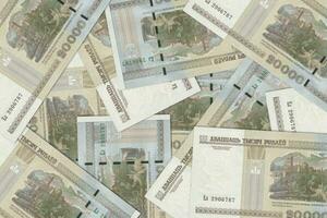 Belarusian banknotes. Close up money from Belarus. Belarusian ruble.3D render photo