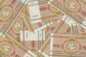 Belarusian banknotes. Close up money from Belarus. Belarusian ruble.3D render photo