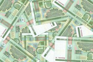 Belarusian banknotes. Close up money from Belarus. Belarusian ruble.3D render photo