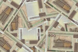 Belarusian banknotes. Close up money from Belarus. Belarusian ruble.3D render photo