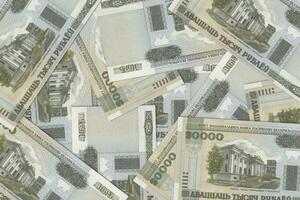 Belarusian banknotes. Close up money from Belarus. Belarusian ruble.3D render photo