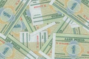 Belarusian banknotes. Close up money from Belarus. Belarusian ruble.3D render photo