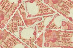 Indonesian banknotes. Close up money from Indonesia. Indonesian rupiah.3D render photo