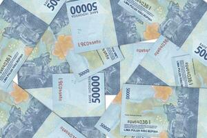 Indonesian banknotes. Close up money from Indonesia. Indonesian rupiah.3D render photo