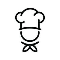 cocinero en un Cocinando sombrero vector contorno logo. cocina sencillo negro icono.