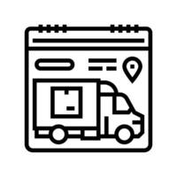 delivery scheduling logistic manager line icon vector illustration