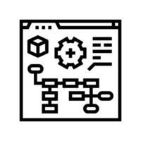 process modeling analyst line icon vector illustration