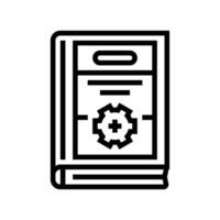 instrucción manuales técnico escritor línea icono vector ilustración