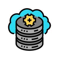 cloud database color icon vector illustration