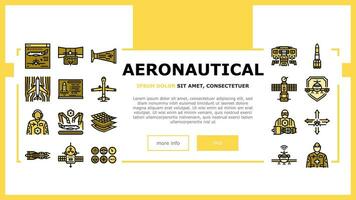 aeronautical engineer aircraft landing header vector