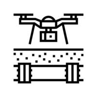 pipeline inspection drone line icon vector illustration