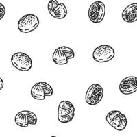 bun food meal bread vector seamless pattern