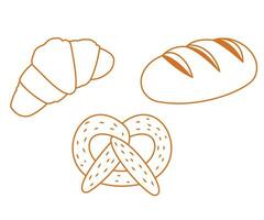 Bakery theme icon simple vector arts. Aesthetic bakery bread vector