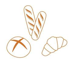 Bakery theme icon simple vector arts. Aesthetic bakery bread vector