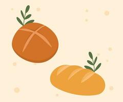 Bakery theme icon simple vector arts. Aesthetic bakery bread vector