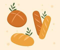 Bakery theme icon simple vector arts. Aesthetic bakery bread vector