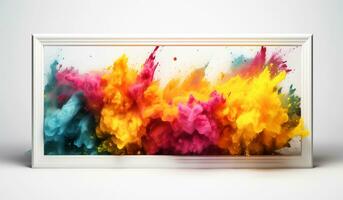 Explosion of colorful watercolor splashes. Design concept. AI Generative photo